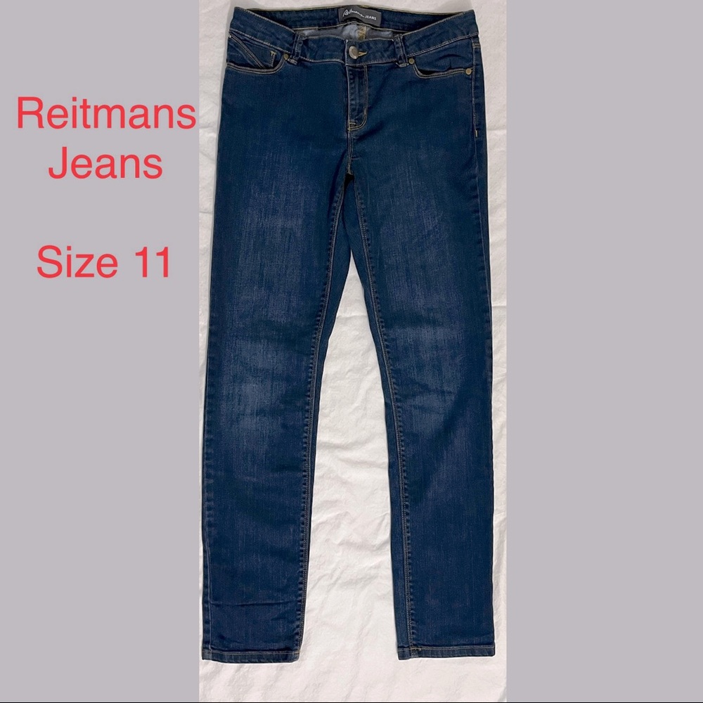 Reitmans Medium Wash Classic Straight Leg Stretch Jeans Women’s Size 11